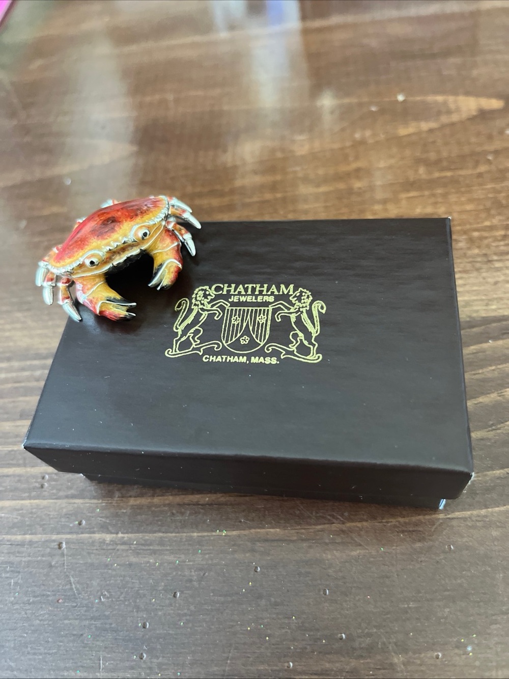 Chatham Jewelers SS Orange Crab Brooch pin never worn